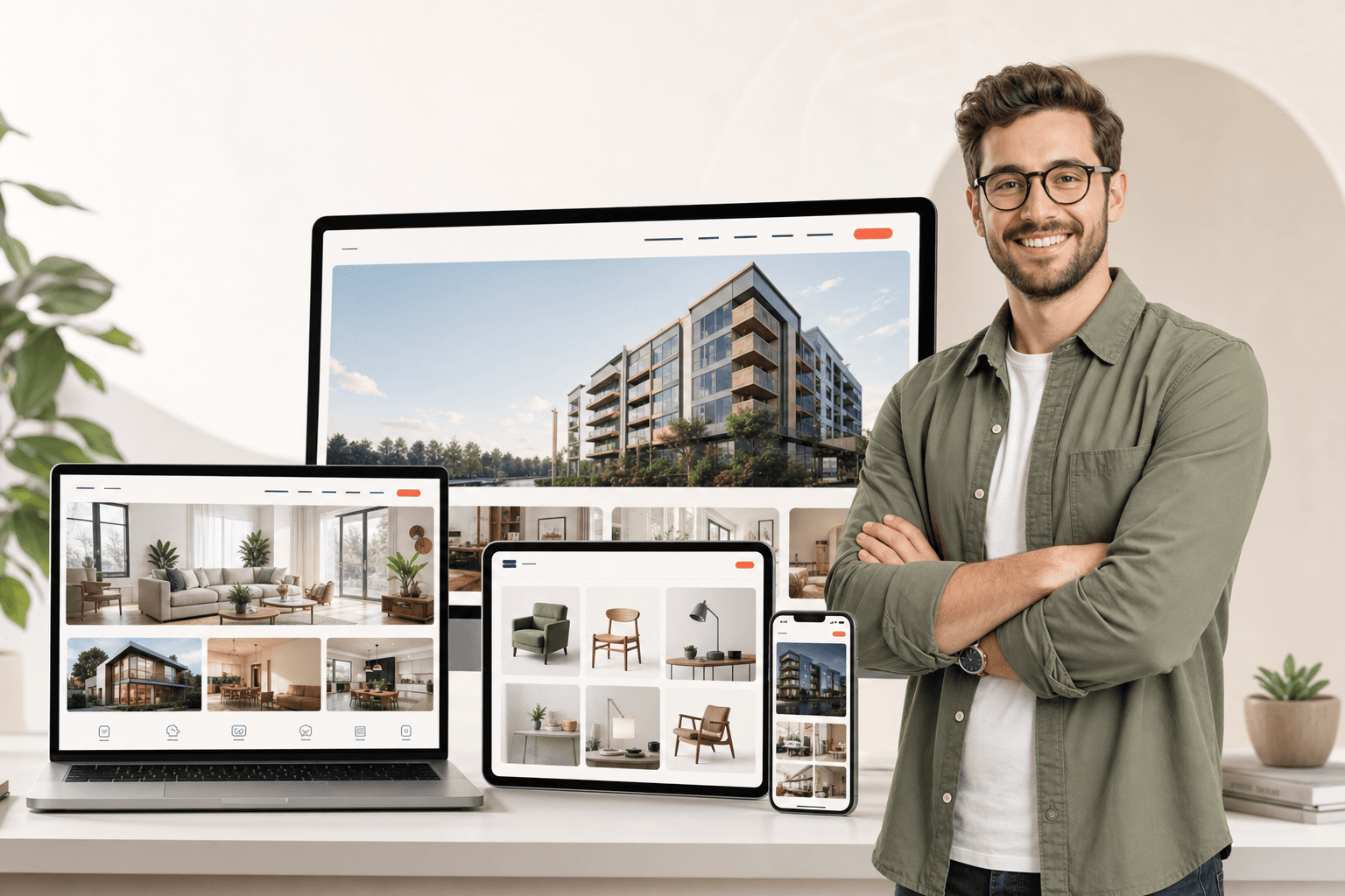 Web designer with responsive website designs