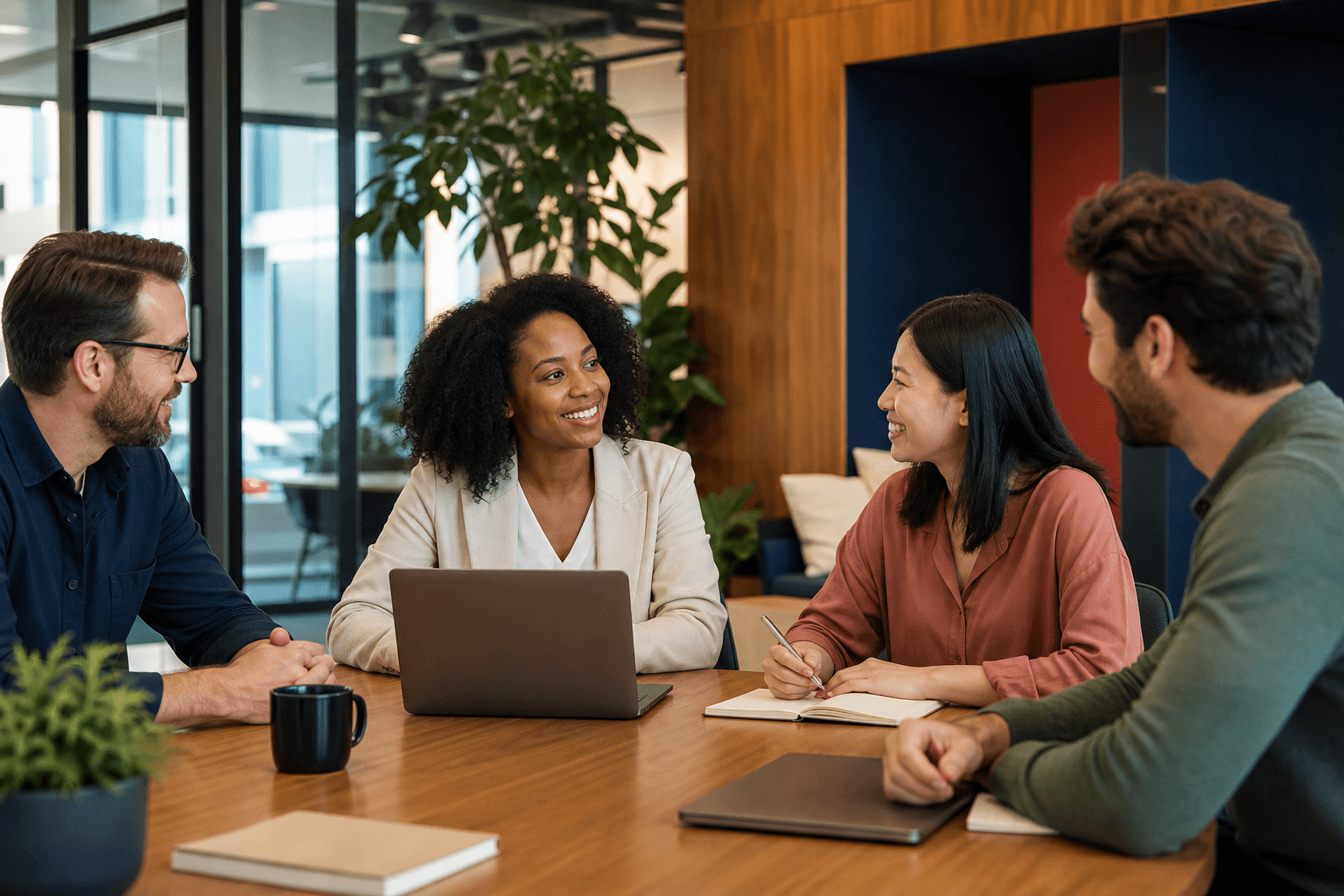Candidate meeting a welcoming team at a verified company